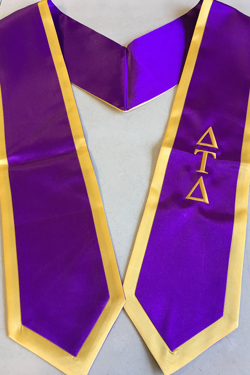 Purple with Gold Trim Graduation Stole