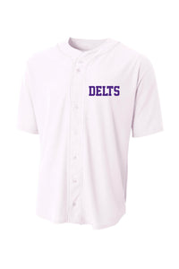 Delts White Baseball Jersey